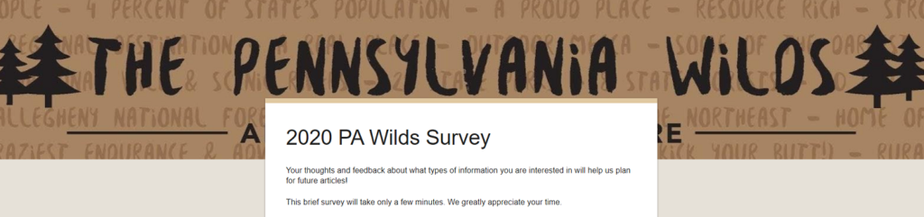 PA Wilds survey