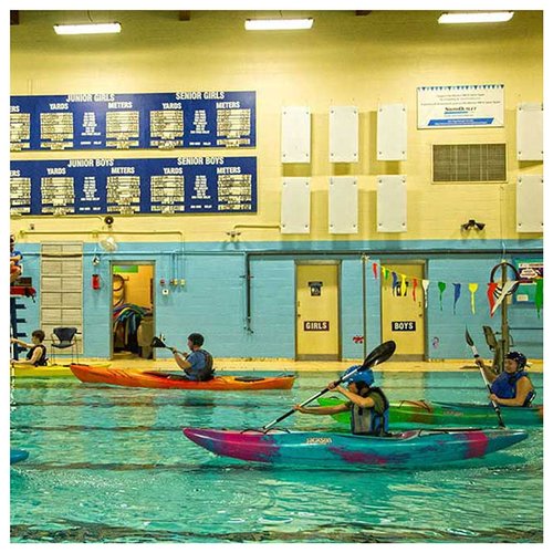 Indoor Kayak training photo by AO PA Wilds